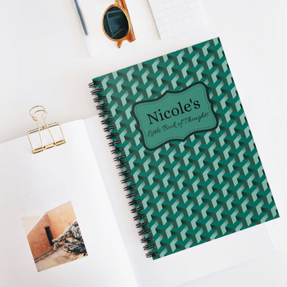 Personalized Teal Geometric Journal