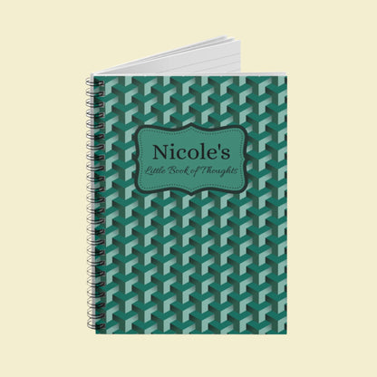 Personalized Teal Geometric Journal