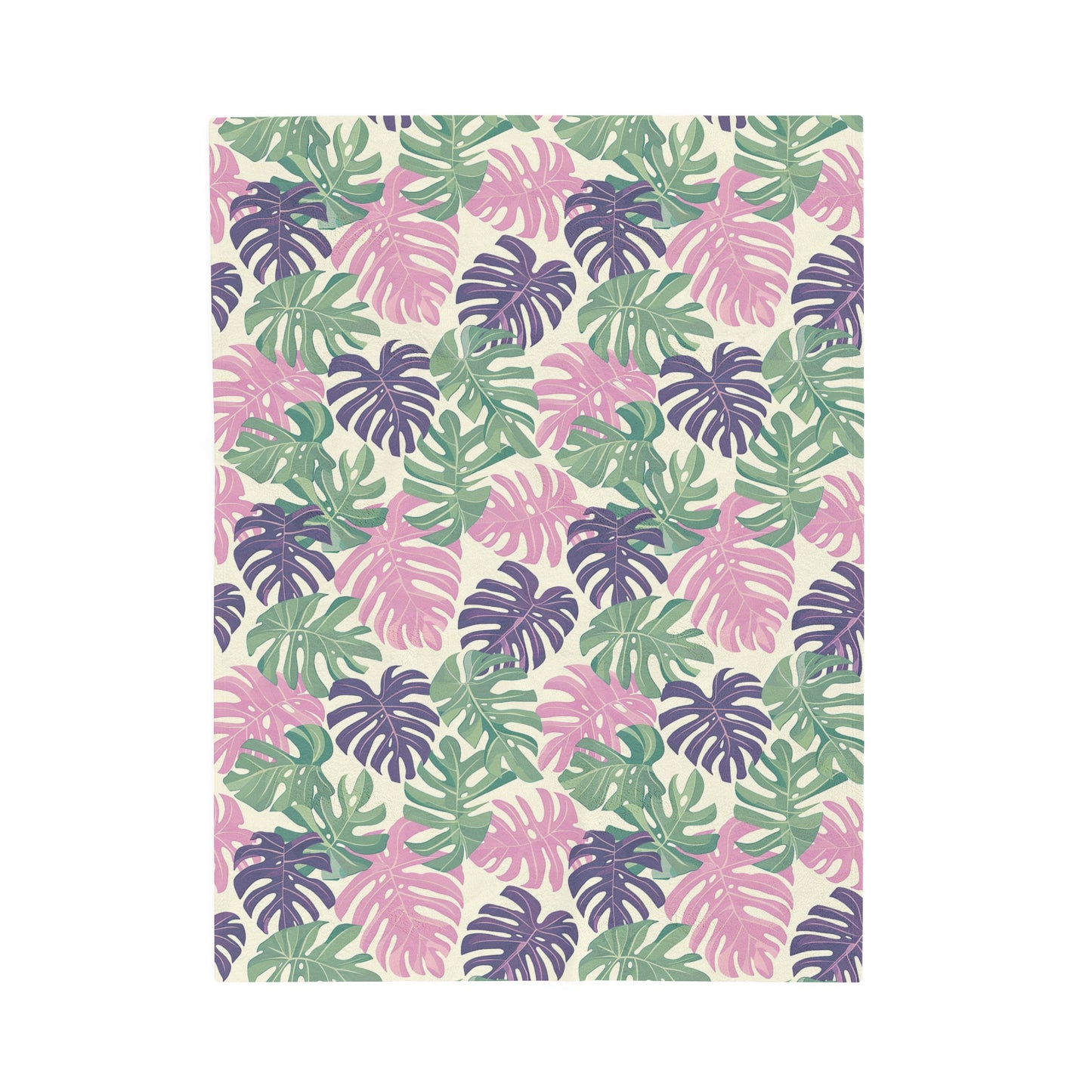 Monstera Madness Velveteen Plush Blanket