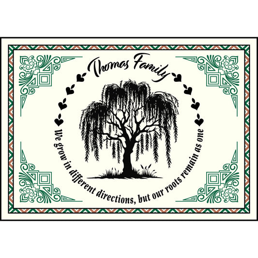 Personalized Family Roots Woven Blanket