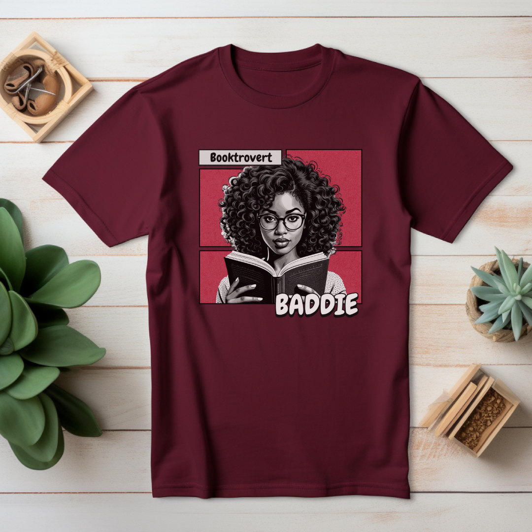 Booktrovert Baddie T-Shirt | Black Girl Magic