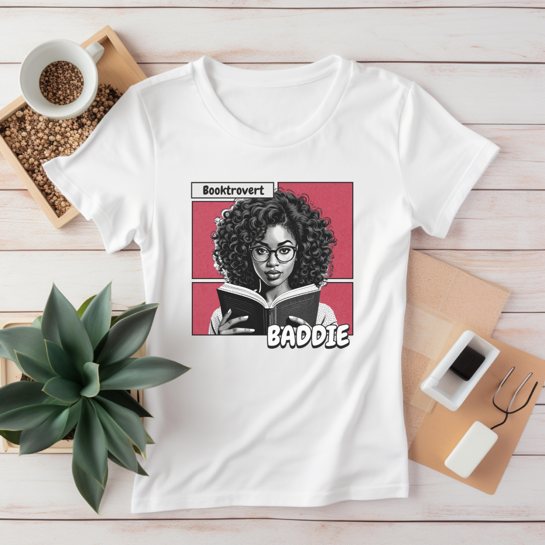 Booktrovert Baddie T-Shirt | Black Girl Magic